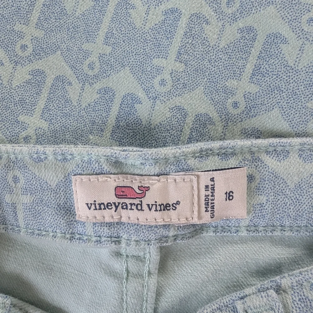 Vineyard Vines Girls Micro Dot Anchor Print Ankle Jeans Size 16